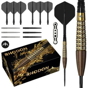 Mission Rhodon Darts – Steel Tip – 95% Tungsten – Bronze & Gold PVD 23g