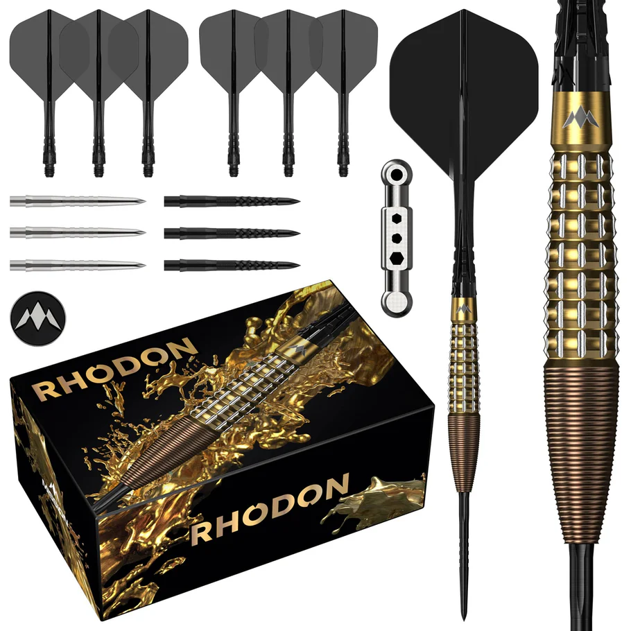 Mission Rhodon Darts - Steel Tip - 95% Tungsten - Bronze & Gold PVD 23g
