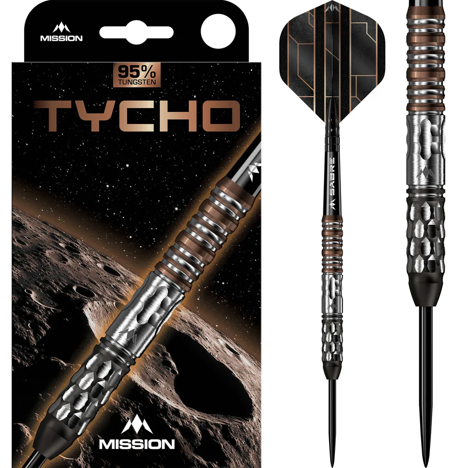 Mission Tycho Darts - Steel Tip - 95% Tungsten - Black & Bronze PVD 26g