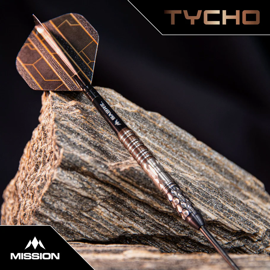 Mission Tycho Darts - Steel Tip - 95% Tungsten - Black & Bronze PVD 26g - Afbeelding 2