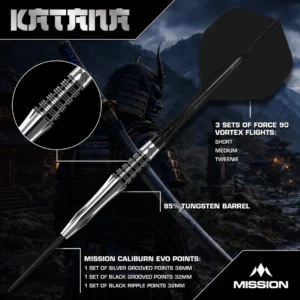 Mission Katana Darts – Steel Tip – 95% Tungsten 24g