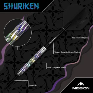 Mission Shuriken Darts – Steel Tip – 90% Tungsten 22g