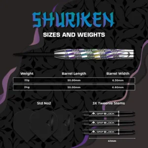 Mission Shuriken Darts – Steel Tip – 90% Tungsten 24g